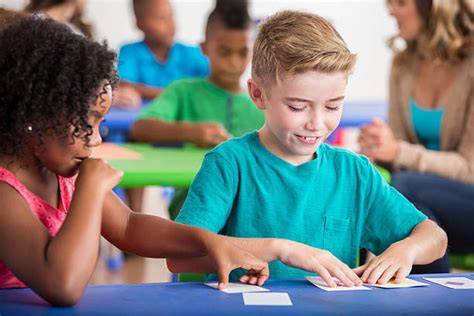 students learning